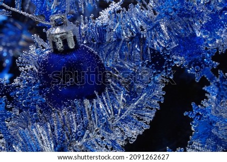 Blue christmas card, horizontal picture
