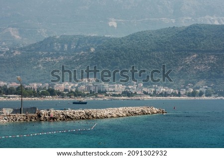 Beautiful landscape, sea view to the Adriatic coast near Budva, Montenegro, Europe