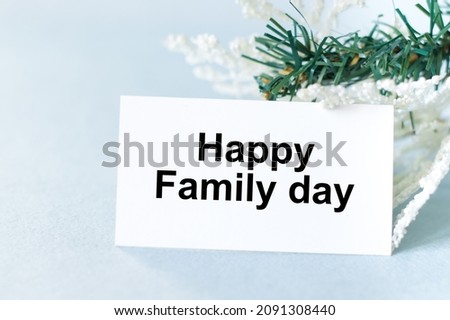 Fathers day greeting card or background near green and white branch