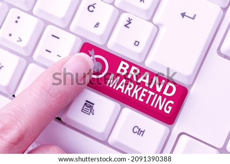 Inspiration showing sign Brand Marketing. Word Written on the practice of approaching customers to build a better image Abstract Typing New Spreadsheets, Organizing Filing Systems Concept