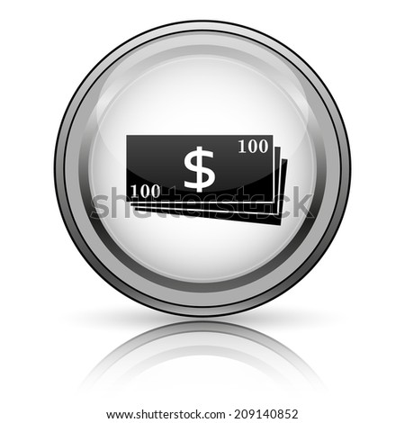 Money icon. Internet button on white background. 