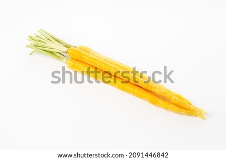 yellow carrot on white background