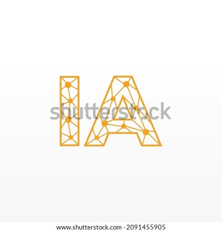 Abstract Initial Letters IA Logo. Line Style isolated. Usable for Business and Technology Logos. Flat Vector Logo Design Template Element.