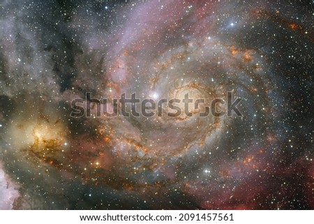 Endless universe with stars and galaxies in outer space. Cosmos art. Elements of this image furnished by NASA.