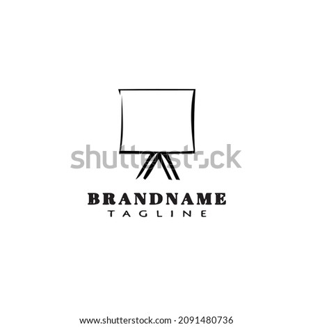 canvas with stand logo cartoon design icon template black modern isolated vector illustration