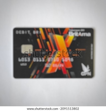 Defocused abstract background of ATM card BRI