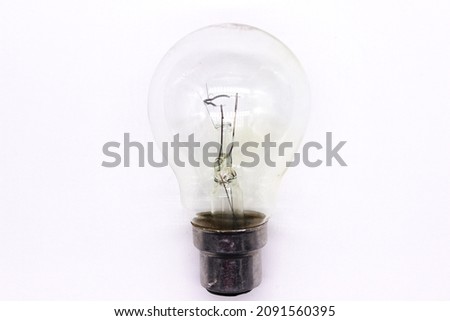 light bulb on white background with selective focus