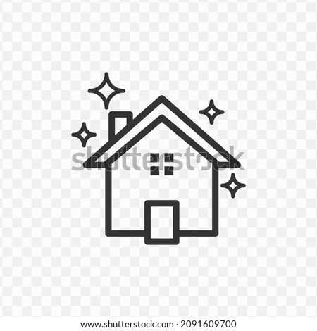 Vector illustration of clean house icon in dark color and transparent background(png).