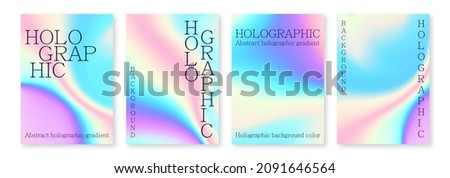 Multicolored bright background with iridescent tints of color. Holographic effect, color gradient transitions. Royalty-Free Stock Photo #2091646564