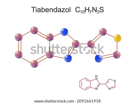 Structure of tiabendazol - illustration on a white background - chemical structure