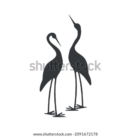 2 stork silhouette logo design