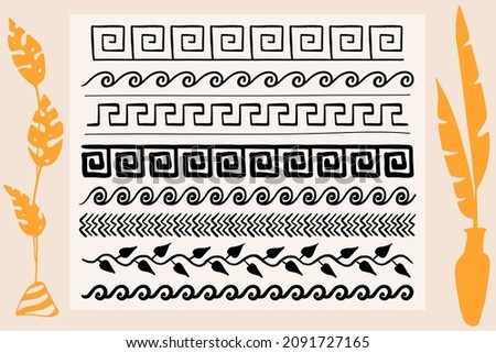 Vector set of Greek seamless pattern background. BAncient Royalty-Free Stock Photo #2091727165