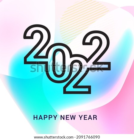 HAPPY NEW YEAR 2022 COLORFUL BACKDGROUND DESIGN VECTOR