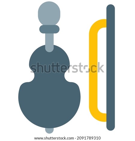 Cello like violin with a bow and string
