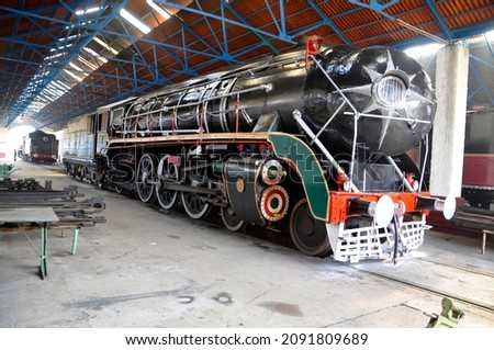 Rewari Rail heritage shed was built as steam Loco shed to maintain steam engines in the year 1893 under Bombay Boroda and Central India Railway (BB and CIR). Royalty-Free Stock Photo #2091809689