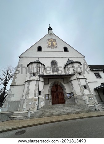 Schwaz Tirol Austria - Franciscan monastery in the old town in winter