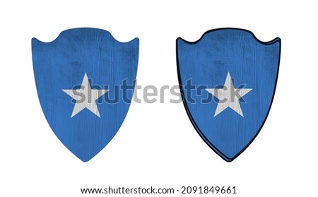 World countries. Shield symbol in colors of national flag. Somalia