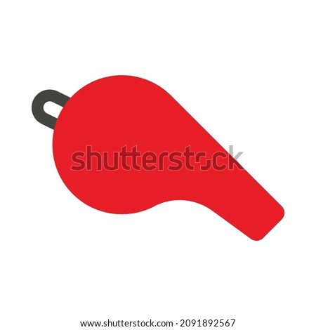 Whistle Icon. Flat Color Design. Vector Illustration.