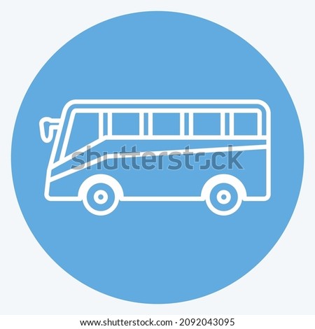 Icon Bus - Blue Eyes Style - Simple illustration,Editable stroke,Design template vector, Good for prints, posters, advertisements, announcements, info graphics, etc.