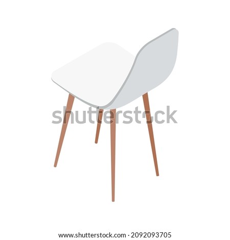 Furniture isometric composition with isolated image of modern stool on blank background vector illustration