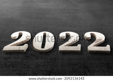 2022 on black background. Happy New Year 2022