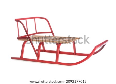 Sleigh isolated on white. Winter outdoor activity