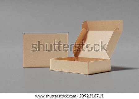 Realistic Box 3D Rendering or realistic box mockup Royalty-Free Stock Photo #2092216711