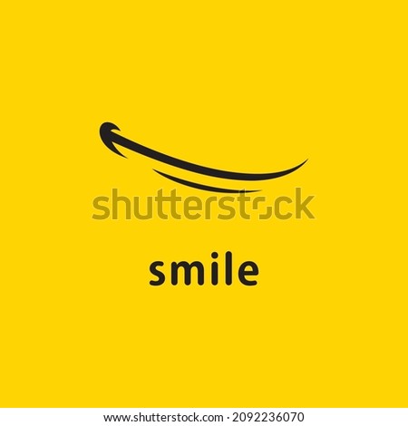 Smile icon Vector Template Design in Yellow Background 