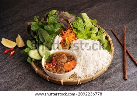 Bun Cha Ha Noi Vietnamese Traditional Dish Royalty-Free Stock Photo #2092236778