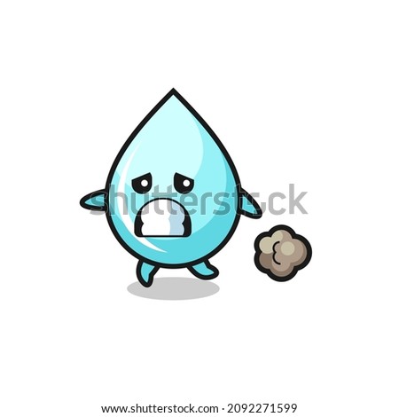 illustration of the water drop running in fear , cute style design for t shirt, sticker, logo element