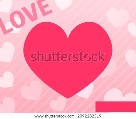 Valentine's Day Sale Banner, Pink Heart, copy space, , 300x250