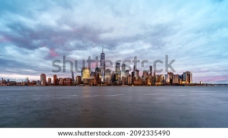 New york skyline from New Jersey across the Hudson River