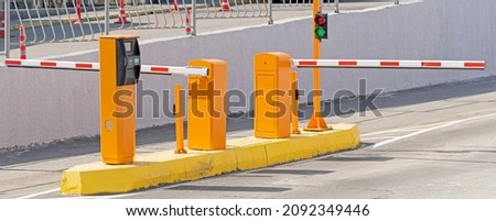 the new Automatic barrier gates and the traffic light