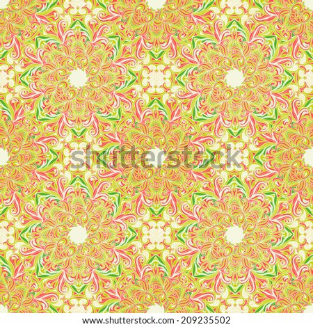 Vector seamless ethnic print pattern. Abstract ornate background. Suitable for various designs,  fabric, invitation and scrapbooking