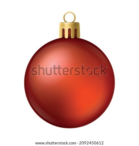 Realistic christmas tree toy composition with ball shaped christmas ornament vector illustration