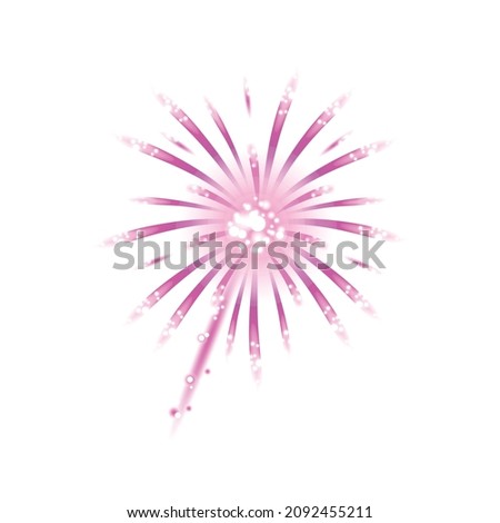 Isometric firework celebrating holiday composition with isolated image of colorful firework vector illustration