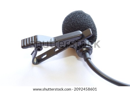 Lapel microphone with white background