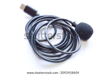 Lapel microphone with white background