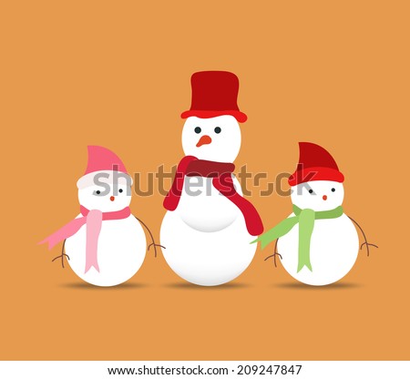 set of snowmen for Christmas design