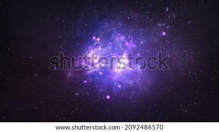 Bright gas nebula in deep space. Stars and far consetellations. Sci-fi space wallpaper. Galaxy. Elements of this image furnished by NASA