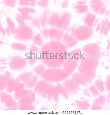 Tie dye shibori seamless pattern. Hand drawn pastel color ornamental elements background. Pink abstract texture. Print for textile, fabric, wallpaper, wrapping paper. Vector Royalty-Free Stock Photo #2092492171