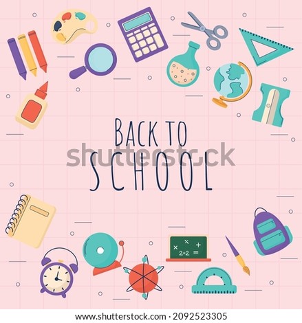 great back to school card with tools