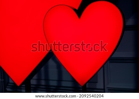 Saint Valentine red heart ornate . Love symbol 