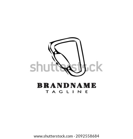 carabiner is fastened logo style icon design template black modern isolated vector