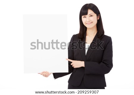 businesswoman with Bulletin Board