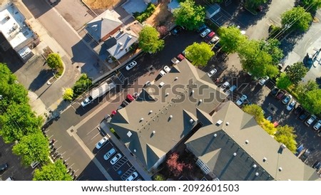 Salt Lake City aerial skyline on a sunny day, Utah from drone - USA