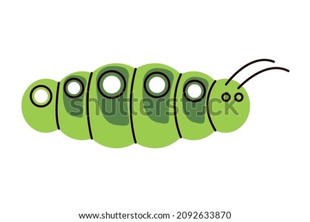 green caterpillar insect nature icon