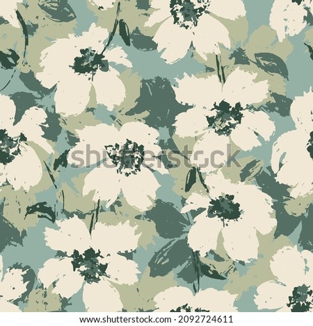 Abstract green floral. Seamless pattern.Creative contemporary floral seamless pattern.
