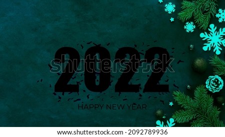  2022 sign New year with yellow color Free Photo