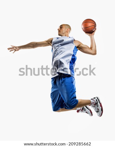 Basketball player isolated on white